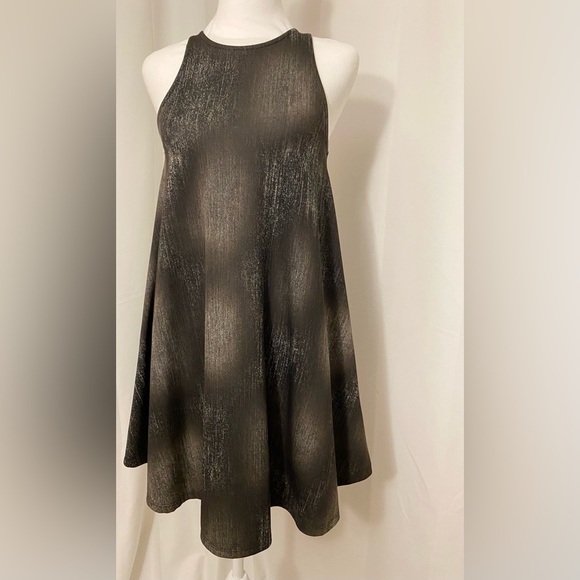 Black Bead Smudged Sleeveless Knee Length Dress Size Small - Picture 1 of 6